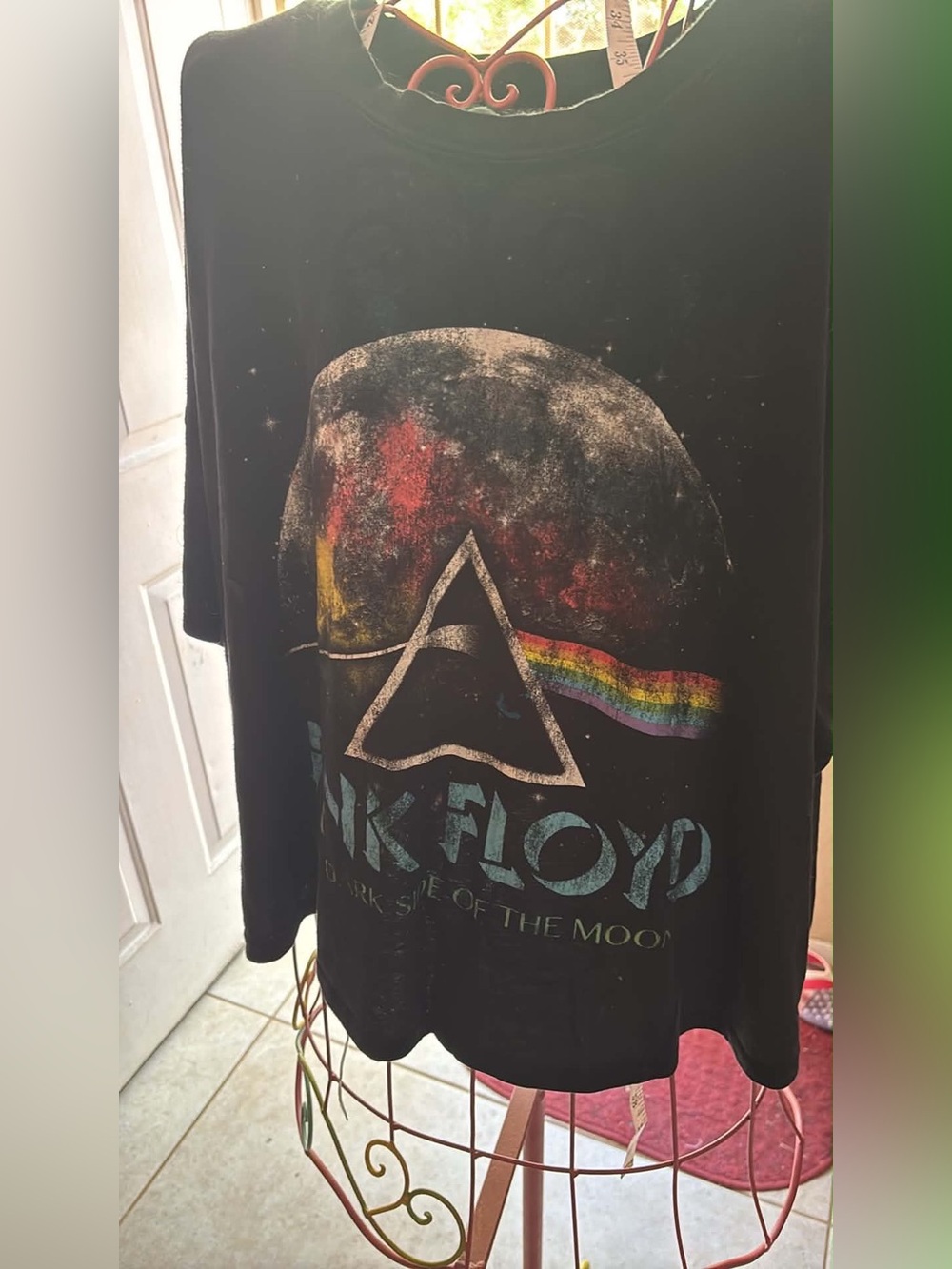 Pink Floyd Black Kids Short Sleeve Tee with Rainbow Prism Graphic